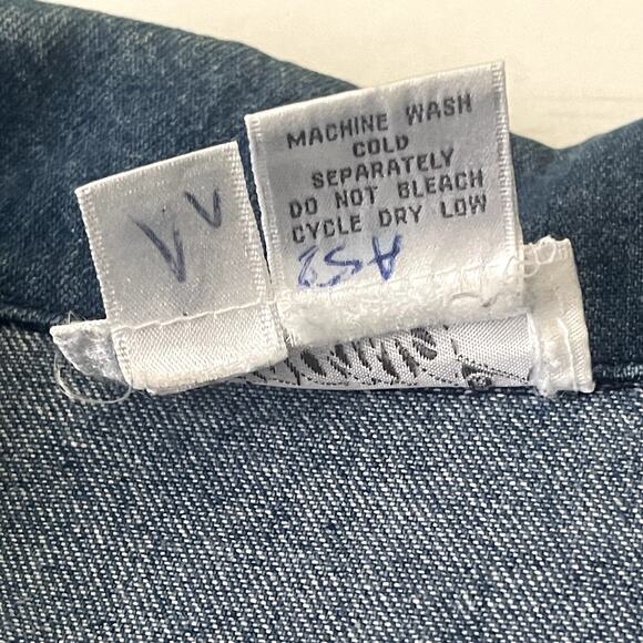 Vtg 80s Dreams Denim Blazer XL Rhinestone Studded Embellished Jacket Oversized - Picture 7 of 11